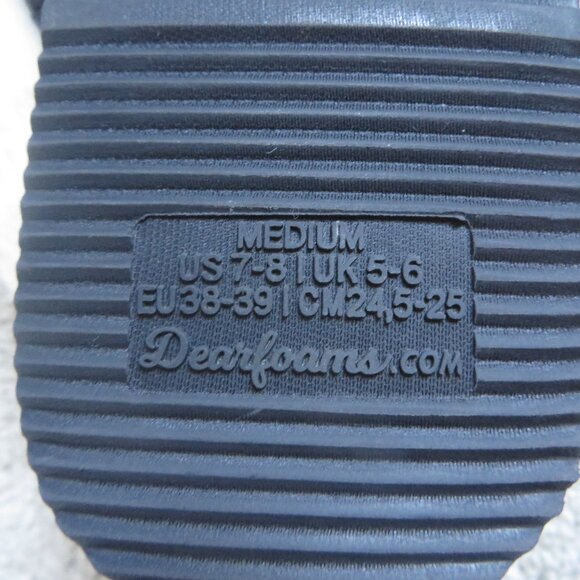 Dearfoams Womens Slippers Size 7/8 Memory Foam Insole Indoor/Outdoor  Black/Gray - Picture 10 of 12